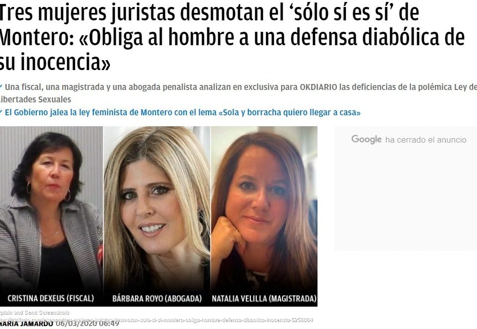 Analisis abogada penalista Ley feminista