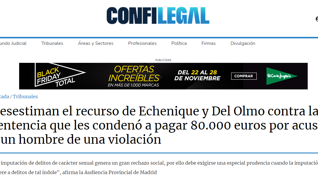 Desestiman el recurso de Echenique y Del Olmo contra la sentencia que les condenó a pagar 80.000 euros por acusar a un hombre de una violación