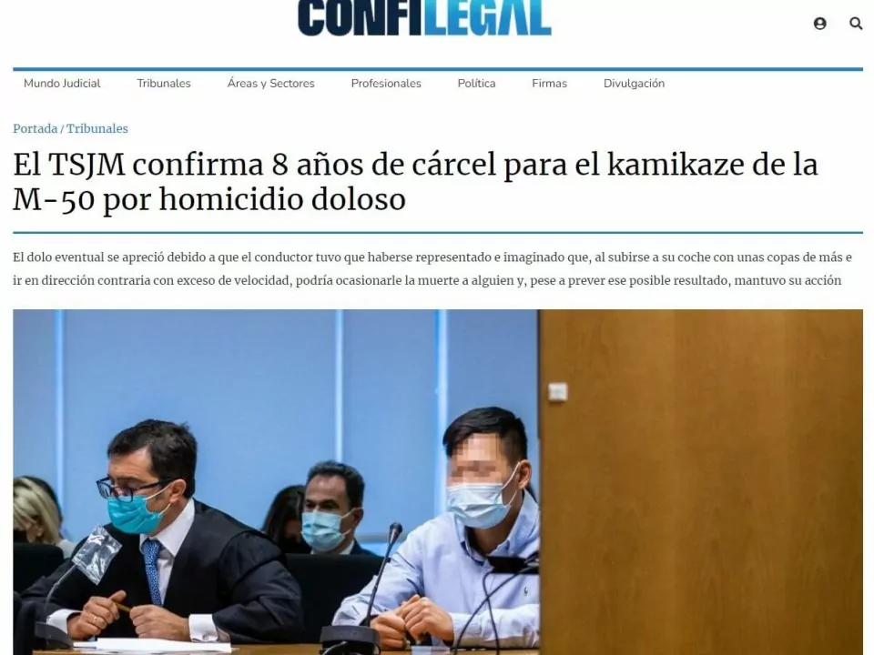 El TSJM confirma 8 años de cárcel para el kamikaze de la M-50 por homicidio doloso